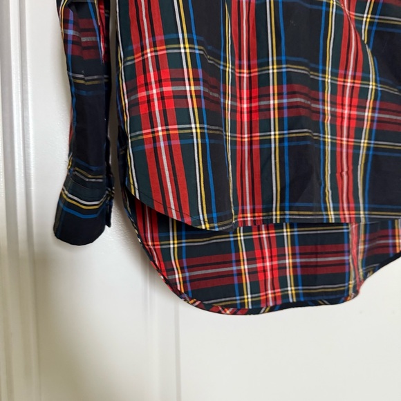 J Crew 6 tartan Buchanan plaid embellished garçon tunic button up top holiday - Picture 9 of 14